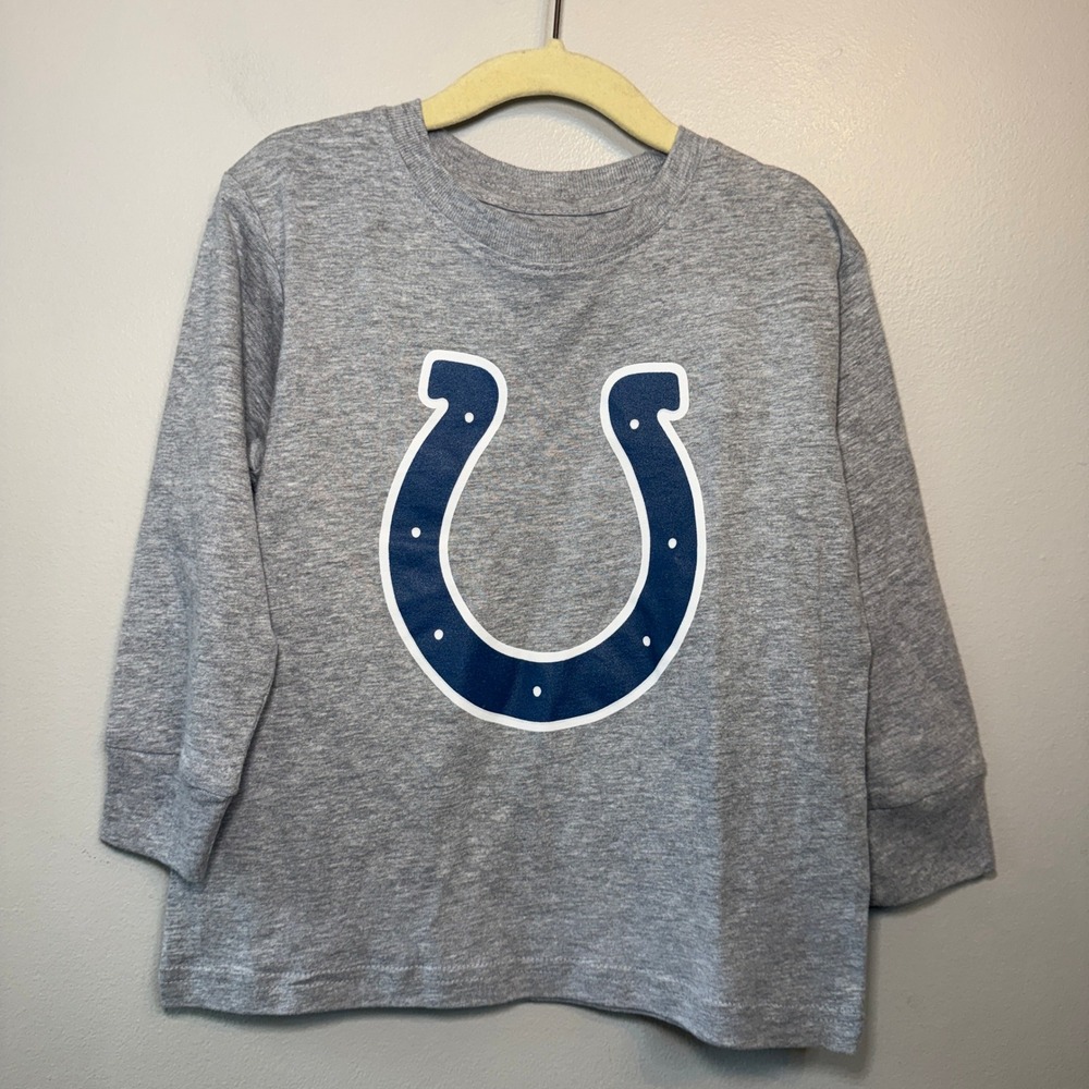 NFL Indianapolis Colts Toddler Boys Long Sleeve T-Shirt Heather Gray Size 3T